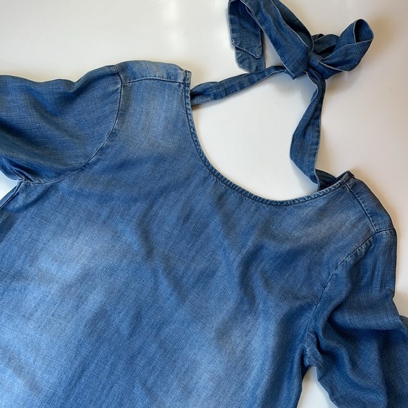 NWT Anthropologie Cloth & Stone Chambray Shift Dress Blue Size S - Picture 9 of 13